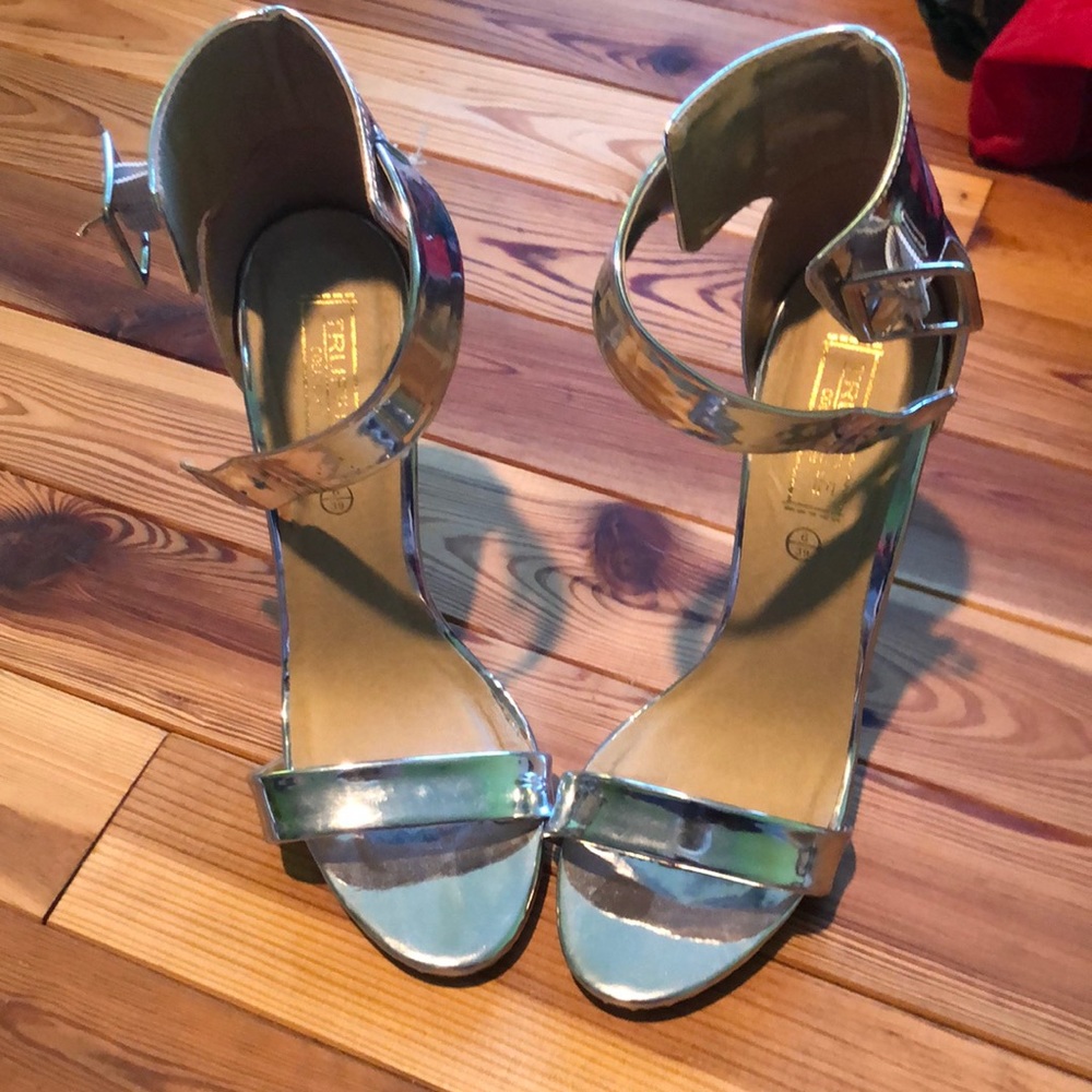 Truffle Collection Silver Stilettos Size 39